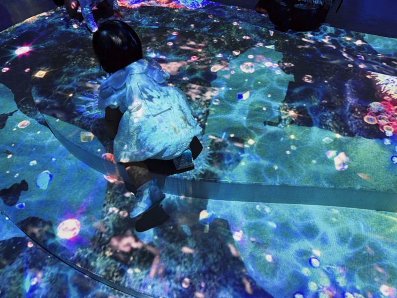 2026桃園水族館Xpark體驗心得:13展區亮點/便宜門票/表演時間/餐廳與停車攻略 30 Xpark活動中的虛實互動海洋樂園地板投影親子體驗